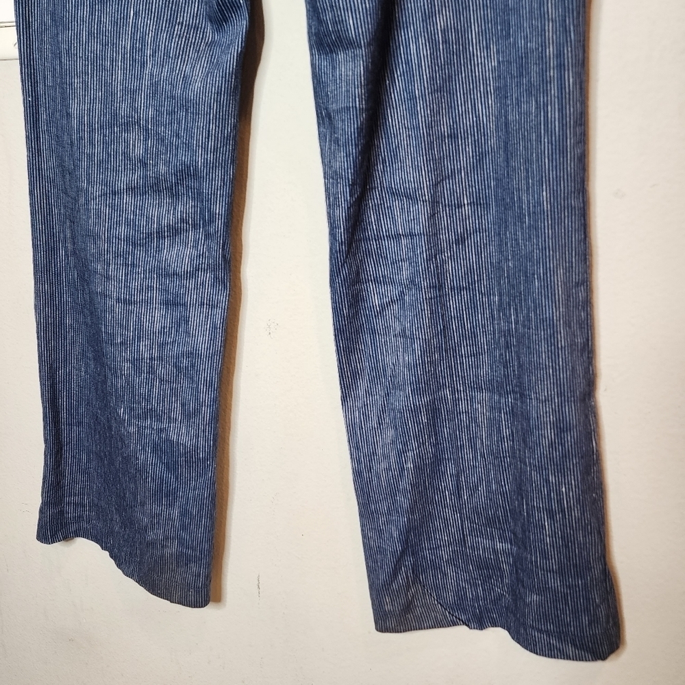 NYDJ Linen Blend Blue Stripe Pants Lift×Tuck Women's Size 16 - Picture 13 of 16